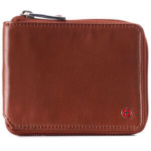 Alpine Swiss Zipper Bifold Wallet for Men Women RFID Protected Genuine Leather